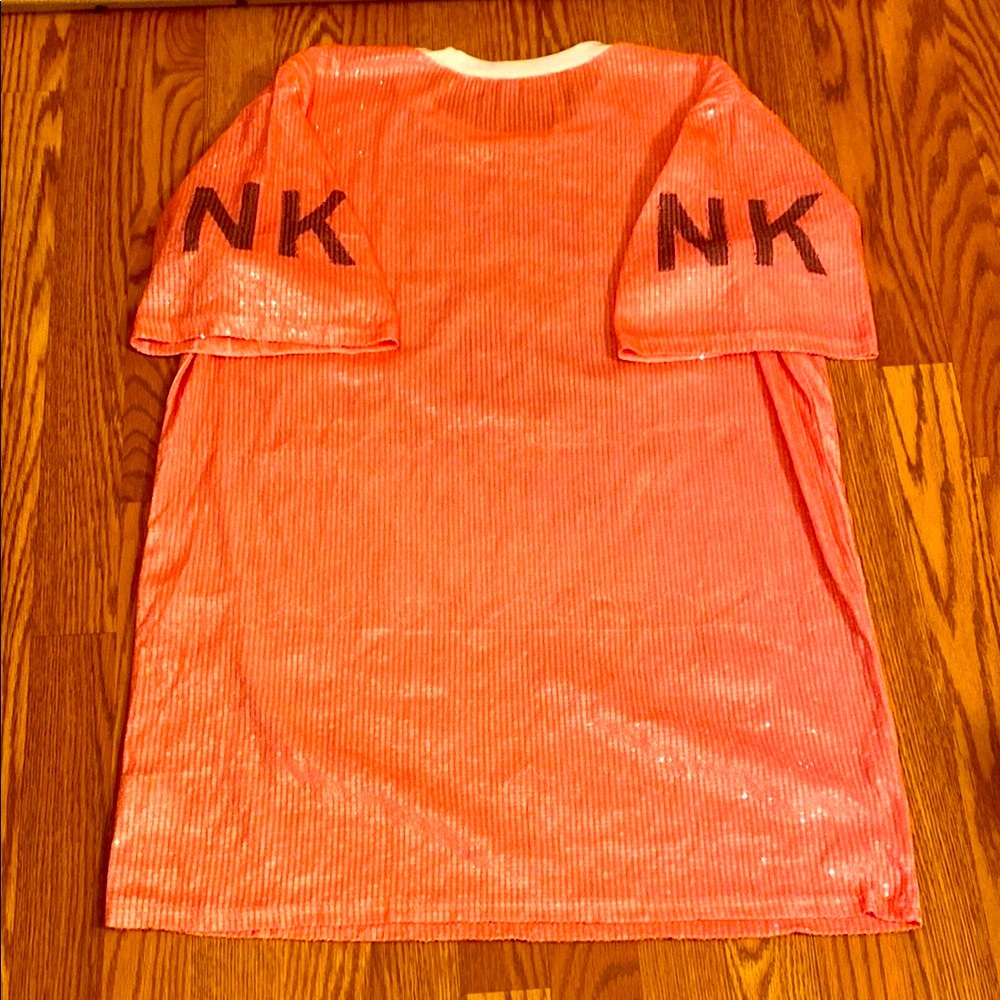 Fashion Nova Pink and White Raglan Midi Dress - Picture 5 of 14